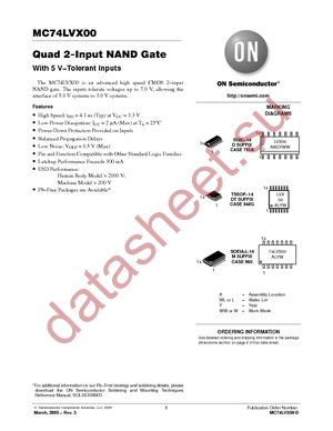 MC74LVX00DR2 datasheet  